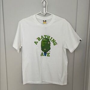 A Bathing Ape Green Graden Gorilla White Shirt